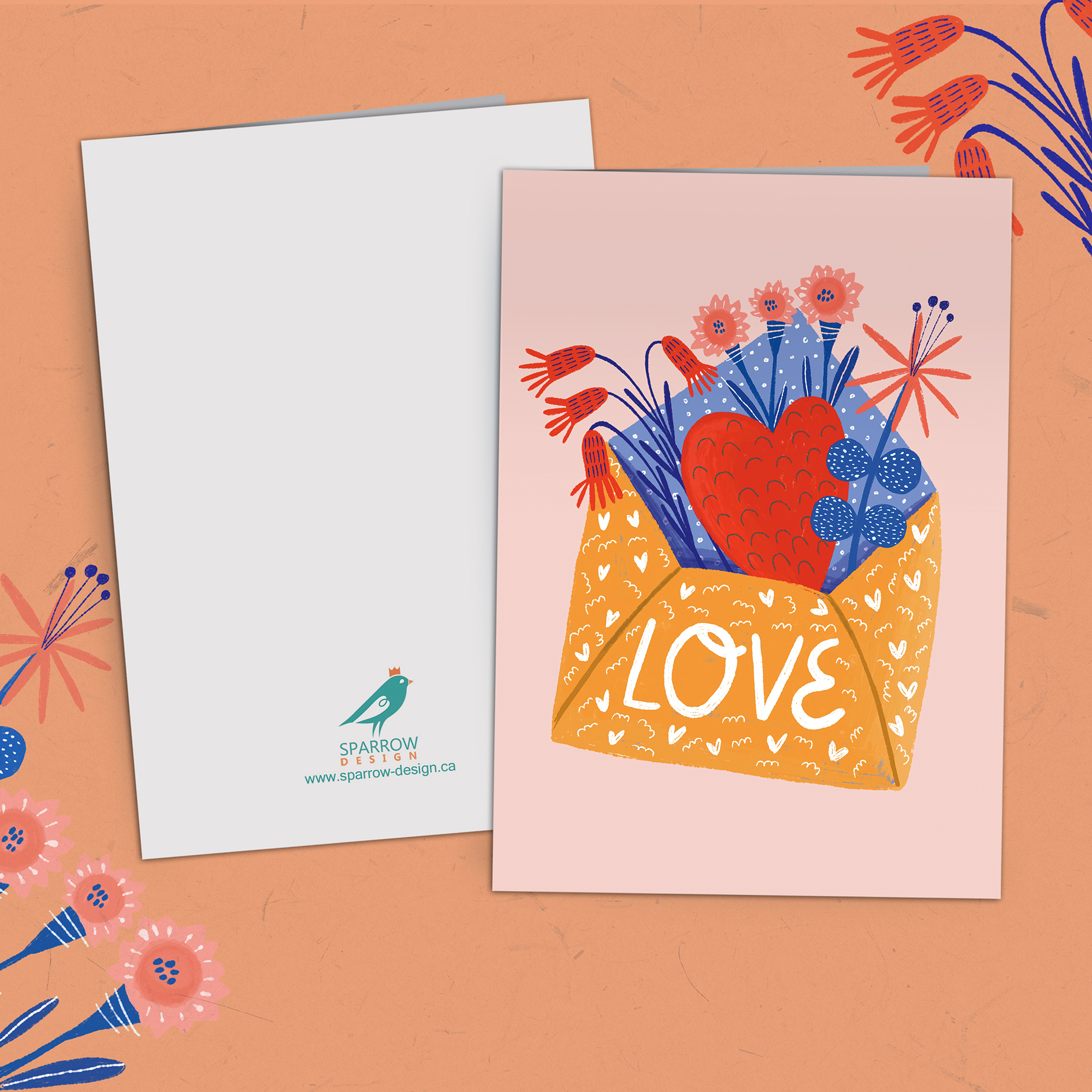 Sparrow Design Love Mail Illustration Design Services